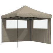 Vidaxl partytent inklapbaar pop-up met 2 zijwanden taupe - afbeelding 2