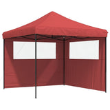 Vidaxl partytent inklapbaar pop-up met 2 zijwanden bordeauxrood - afbeelding 2