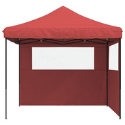 Vidaxl partytent inklapbaar pop-up met 2 zijwanden bordeauxrood - afbeelding 3