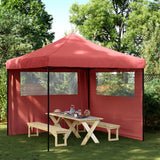 Vidaxl partytent inklapbaar pop-up met 2 zijwanden bordeauxrood - afbeelding 1