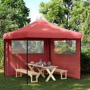 Vidaxl partytent inklapbaar pop-up met 2 zijwanden bordeauxrood - afbeelding 1