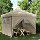 Vidaxl partytent inklapbaar pop-up met 4 zijwanden taupe