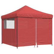 Vidaxl partytent inklapbaar pop-up met 4 zijwanden bordeauxrood - afbeelding 2