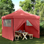 Vidaxl partytent inklapbaar pop-up met 4 zijwanden bordeauxrood - afbeelding 1