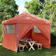 Vidaxl partytent inklapbaar pop-up met 4 zijwanden terracottakleurig - afbeelding 1