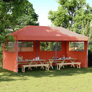 Vidaxl partytent inklapbaar pop-up met 3 zijwanden terracottakleurig - afbeelding 1