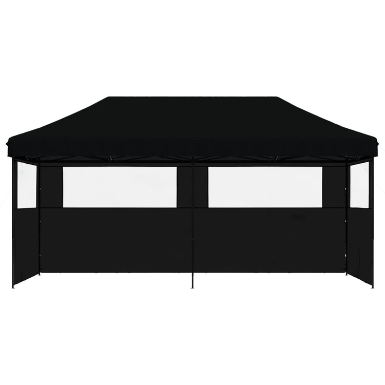 Vidaxl partytent inklapbaar pop-up met 3 zijwanden zwart