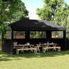 Vidaxl partytent inklapbaar pop-up met 3 zijwanden zwart