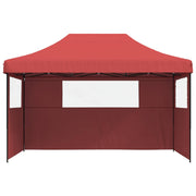 Vidaxl partytent inklapbaar pop-up met 3 zijwanden bordeauxrood - afbeelding 3