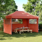 Vidaxl partytent inklapbaar pop-up met 3 zijwanden terracottakleurig - afbeelding 1