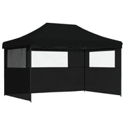 Vidaxl partytent inklapbaar pop-up met 3 zijwanden zwart - afbeelding 2