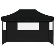 Vidaxl partytent inklapbaar pop-up met 3 zijwanden zwart - afbeelding 3