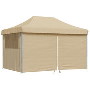 VidaXL Partytent inklapbaar pop-up met 4 zijwanden beige - afbeelding 2