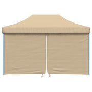 VidaXL Partytent inklapbaar pop-up met 4 zijwanden beige - afbeelding 3