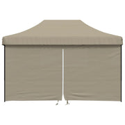 VidaXL Partytent inklapbaar pop-up met 4 zijwanden taupe - afbeelding 3