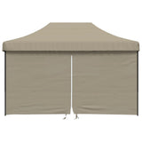 Vidaxl partytent inklapbaar pop-up met 4 zijwanden taupe - afbeelding 3