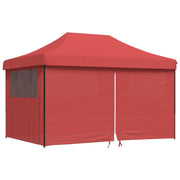 Vidaxl partytent inklapbaar pop-up met 4 zijwanden bordeauxrood - afbeelding 2