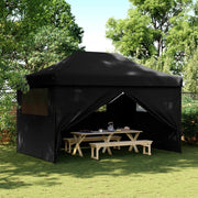 VidaXL Partytent inklapbaar pop-up met 4 zijwanden zwart - afbeelding 1