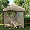 Vidaxl partytent inklapbaar pop-up met 2 zijwanden taupe