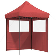Vidaxl partytent inklapbaar pop-up met 2 zijwanden bordeauxrood - afbeelding 2