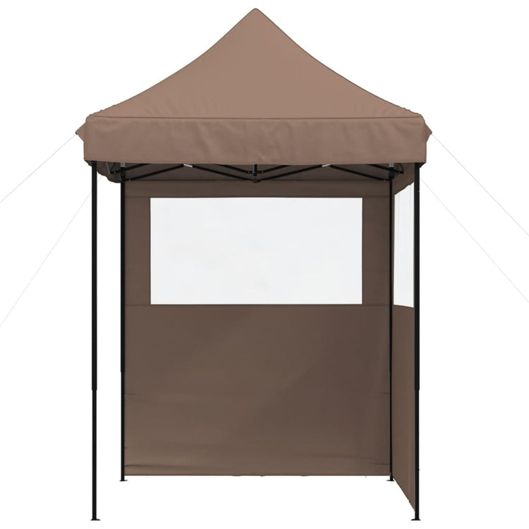 Vidaxl partytent inklapbaar pop-up met 2 zijwanden bruin