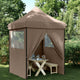Vidaxl partytent inklapbaar pop-up met 4 zijwanden bruin