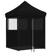 Vidaxl partytent inklapbaar pop-up met 4 zijwanden zwart - afbeelding 2