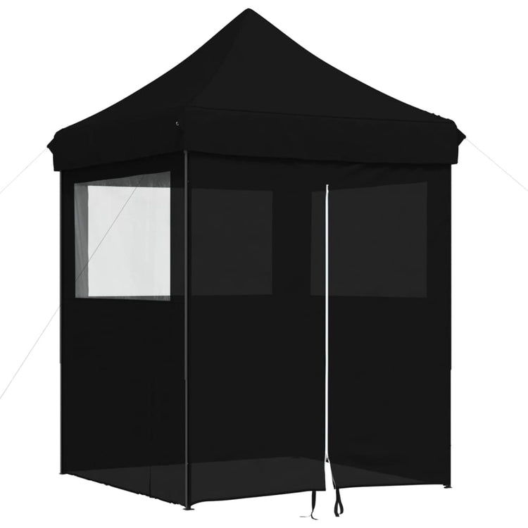 Vidaxl partytent inklapbaar pop-up met 4 zijwanden zwart