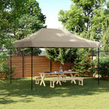 Vidaxl partytent inklapbaar pop-up 410x279x315 cm taupe - afbeelding 1