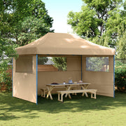 Vidaxl partytent inklapbaar pop-up met 3 zijwanden beige - afbeelding 1