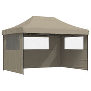 Vidaxl partytent inklapbaar pop-up met 3 zijwanden taupe - afbeelding 2