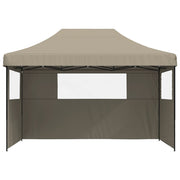 Vidaxl partytent inklapbaar pop-up met 3 zijwanden taupe - afbeelding 3