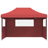 Vidaxl partytent inklapbaar pop-up met 3 zijwanden bordeauxrood - afbeelding 3