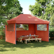 Vidaxl partytent inklapbaar pop-up met 3 zijwanden terracottakleurig - afbeelding 1