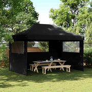 Vidaxl partytent inklapbaar pop-up met 3 zijwanden zwart - afbeelding 1