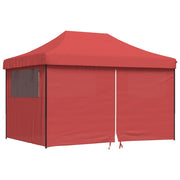 Vidaxl partytent inklapbaar pop-up met 4 zijwanden bordeauxrood - afbeelding 2