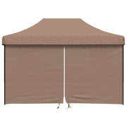 Vidaxl partytent inklapbaar pop-up met 4 zijwanden bruin - afbeelding 3