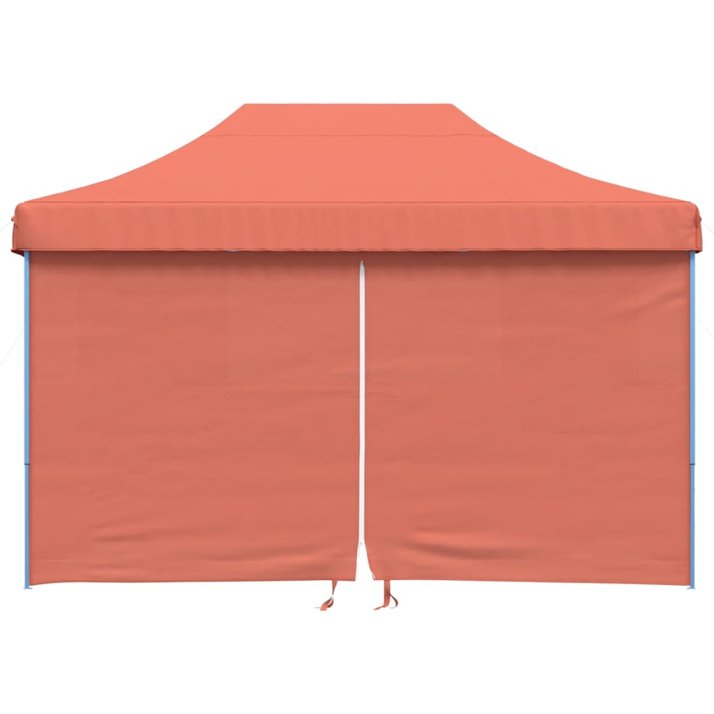 Vidaxl partytent inklapbaar pop-up met 4 zijwanden terracottakleurig