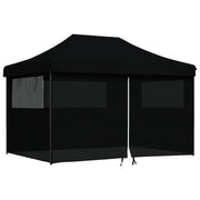 Vidaxl partytent inklapbaar pop-up met 4 zijwanden zwart - afbeelding 2