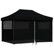 Vidaxl partytent inklapbaar pop-up met 4 zijwanden zwart - afbeelding 2