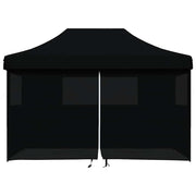 Vidaxl partytent inklapbaar pop-up met 4 zijwanden zwart - afbeelding 3