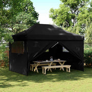 Vidaxl partytent inklapbaar pop-up met 4 zijwanden zwart - afbeelding 1