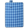 Vidaxl picknickkleed opvouwbaar geruit 200x150 cm fluweel blauw