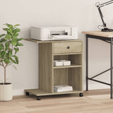 Vidaxl printerkastje met wielen 60x40x68,5 cm sonoma eikenkleurig - afbeelding 3