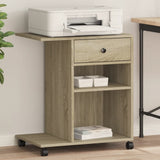 Vidaxl printerkastje met wielen 60x40x68,5 cm sonoma eikenkleurig - afbeelding 1