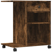 Vidaxl printerkastje met wielen 60x40x68,5 cm gerookt eikenkleurig - afbeelding 2