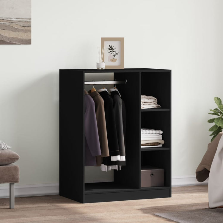 VidaXL Kledingkast 77x48x102 cm bewerkt hout zwart