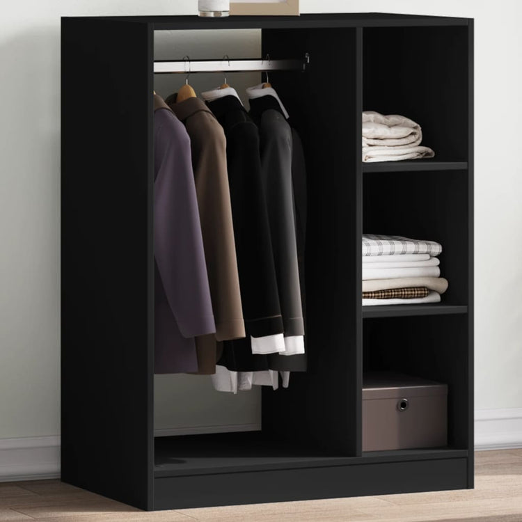 VidaXL Kledingkast 77x48x102 cm bewerkt hout zwart