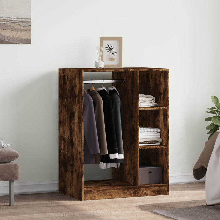 VidaXL Kledingkast 77x48x102 cm bewerkt hout gerookt eikenkleurig