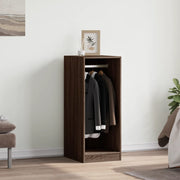 Vidaxl kledingkast 48x41x102 cm bewerkt hout bruin eikenkleurig - afbeelding 3